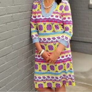 J. McLaughlin Gisel Tunic Dress Fiesta Print XS Catalina Cloth